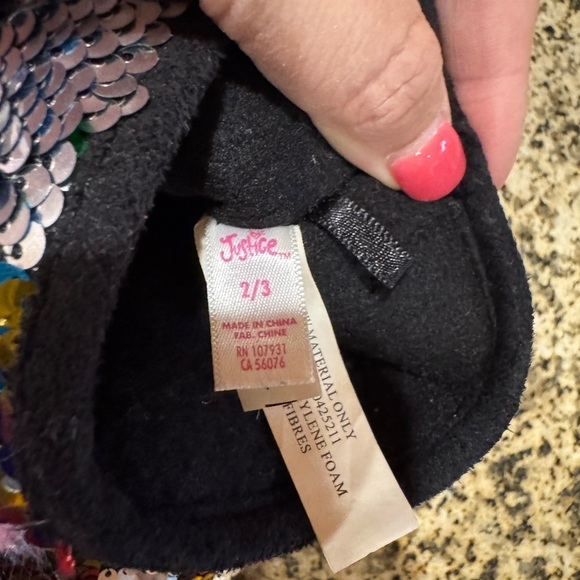 Sequin Slippers with Pink Fluffy Pom Poms Girls Size 2/3 - Picture 8 of 8